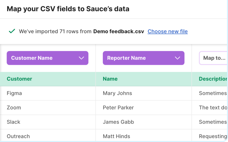 CSV upload