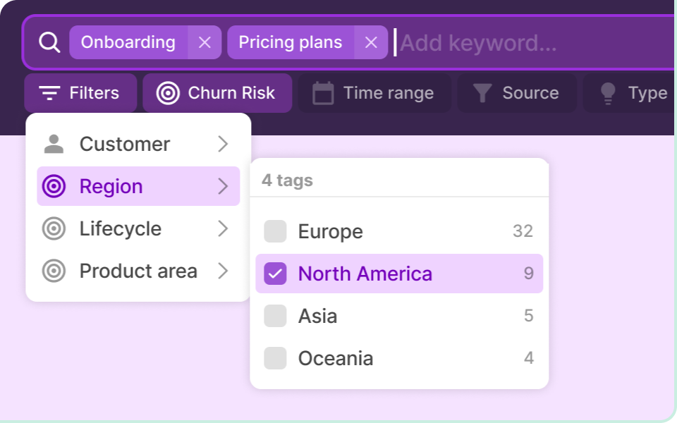 filer by customer attributes